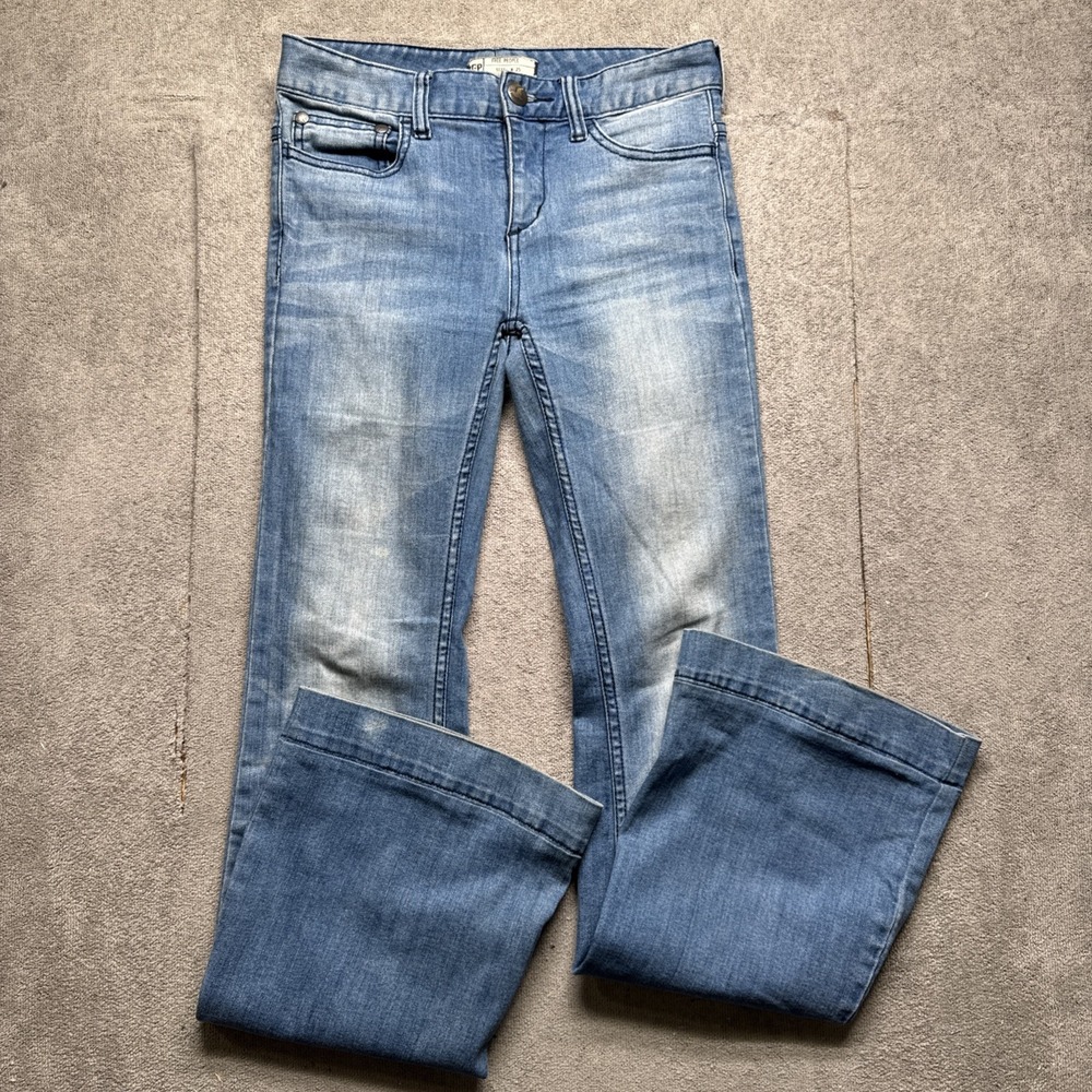 Free People Bootcut Flare Jeans Womens 25 Low‎ Rise Light Wash Stretch Denim